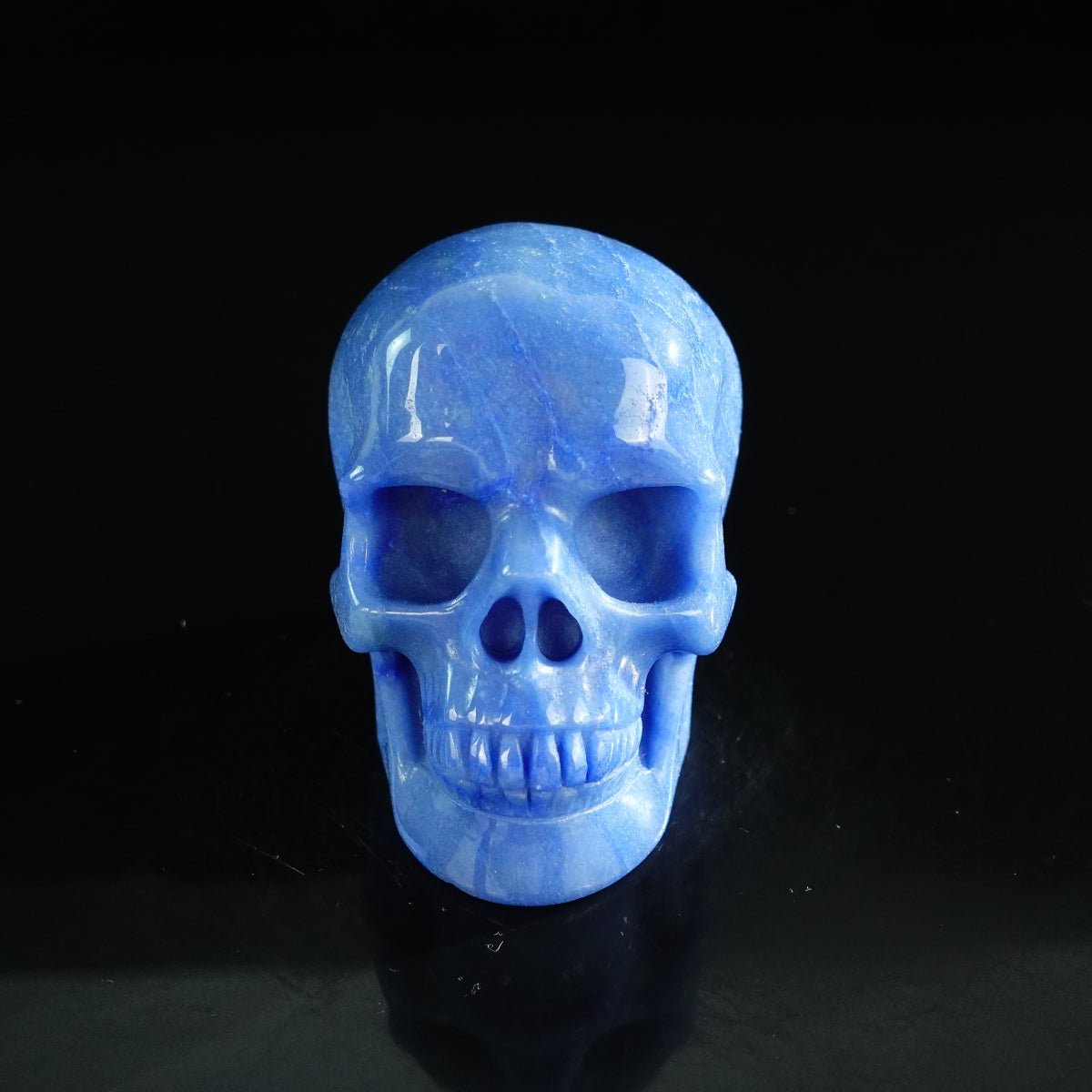 3.0" Blue Aventurine Crystal Skull Carving - Unique Piece #BA07