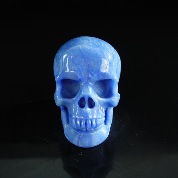 3.0" Blue Aventurine Crystal Skull Carving - Unique Piece #BA07