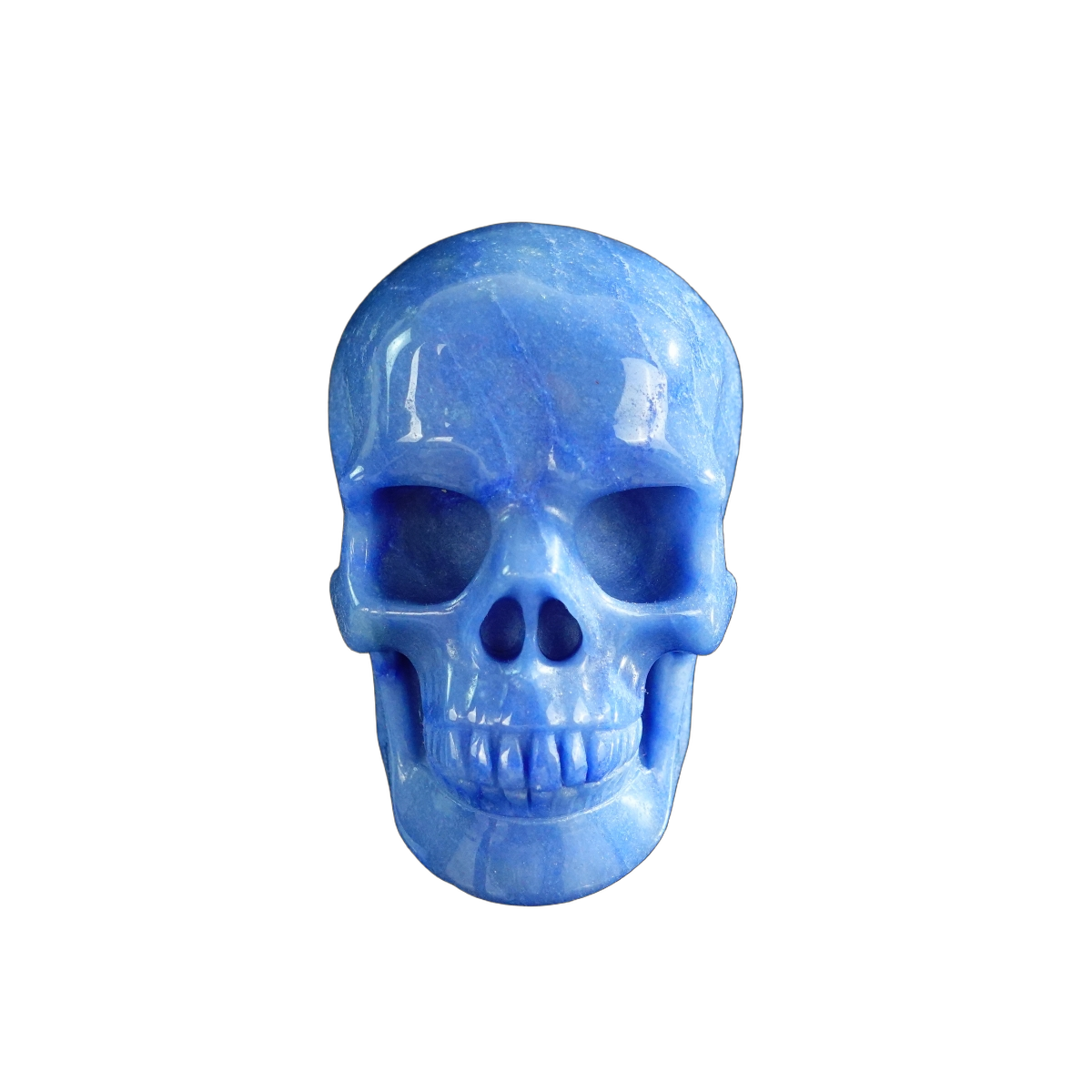3.0" Blue Aventurine Crystal Skull Carving - Hand Carved Decor