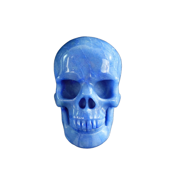 3.0" Blue Aventurine Crystal Skull Carving - Hand Carved Decor