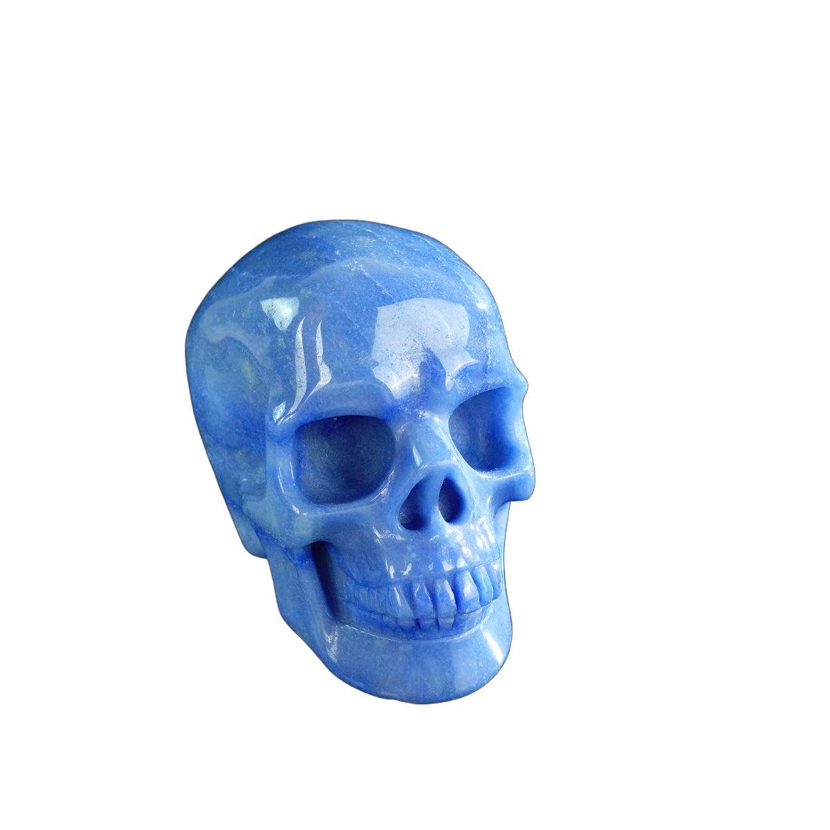 3.0" Blue Aventurine Crystal Skull Carving - Hand Carved Decor