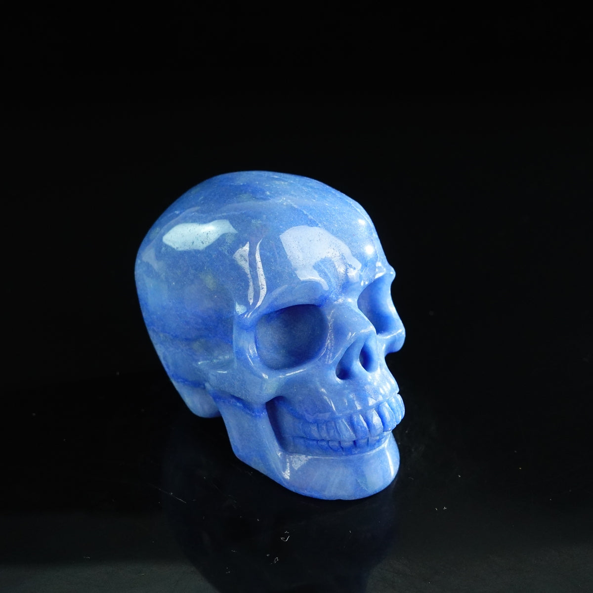 3.0" Blue Aventurine Crystal Skull Carving - Unique Piece #BA07