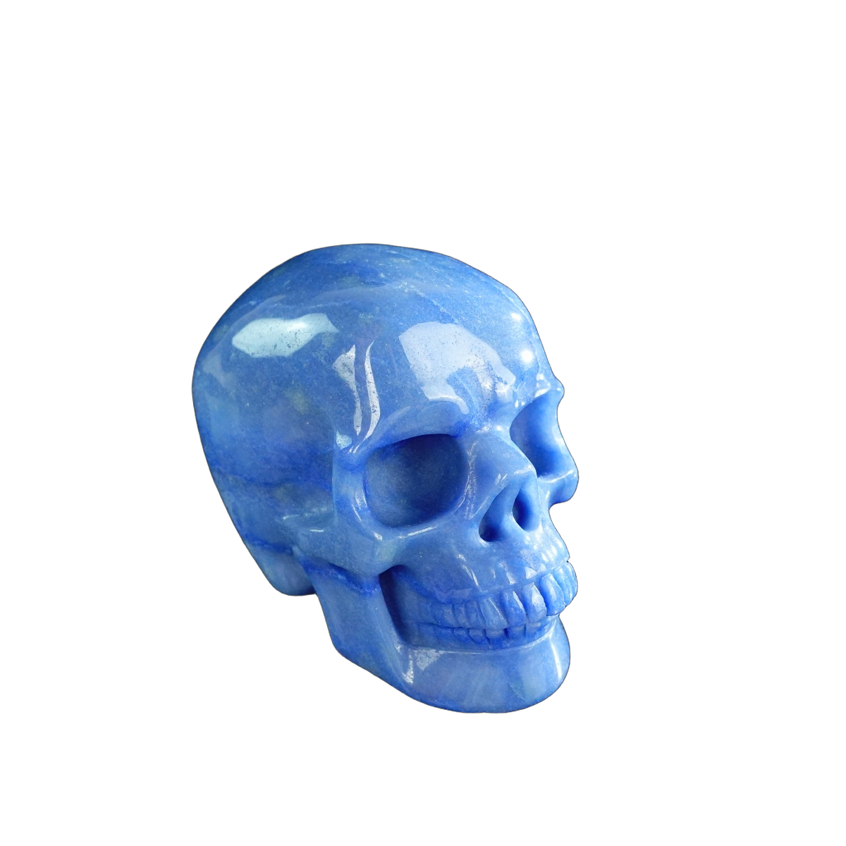 3.0" Blue Aventurine Crystal Skull Carving - Hand Carved Decor
