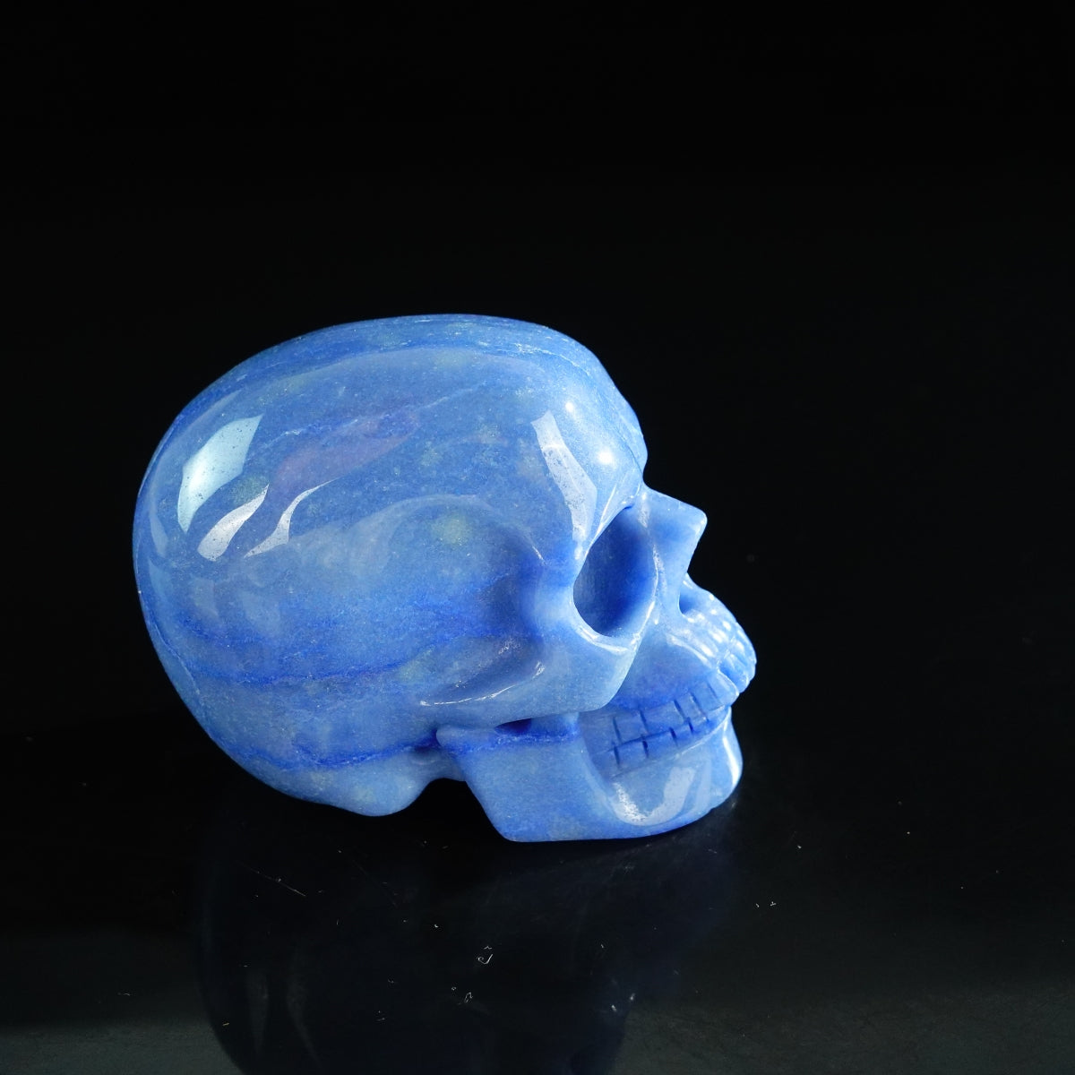 3.0" Blue Aventurine Crystal Skull Carving - Unique Piece #BA07