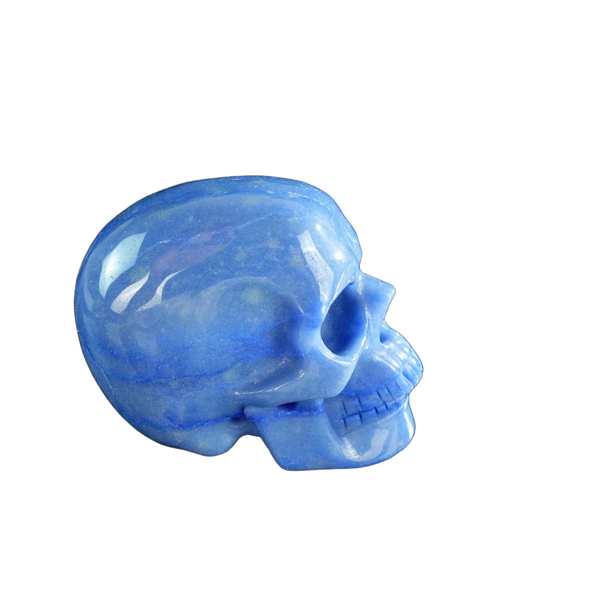 3.0" Blue Aventurine Crystal Skull Carving - Hand Carved Decor
