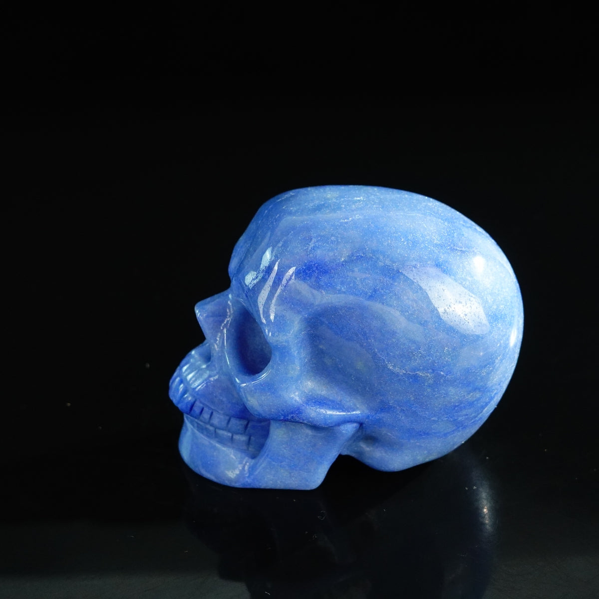 3.0" Blue Aventurine Crystal Skull Carving - Unique Piece #BA07