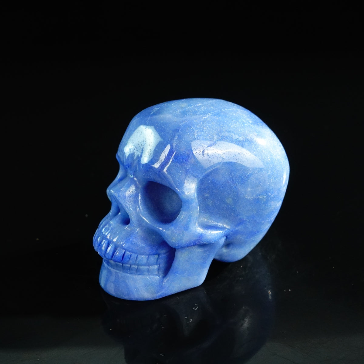 3.0" Blue Aventurine Crystal Skull Carving - Unique Piece #BA07