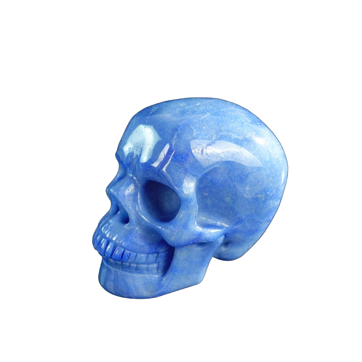 3.0" Blue Aventurine Crystal Skull Carving - Hand Carved Decor