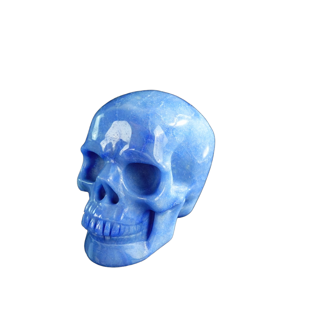 3.0" Blue Aventurine Crystal Skull Carving - Hand Carved Decor