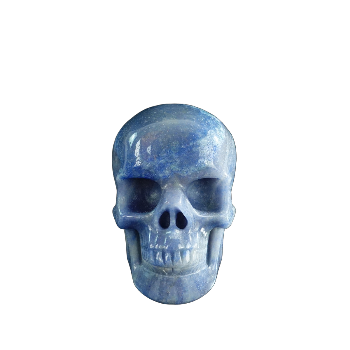 3.0" Blue Aventurine Crystal Skull Carving - Hand Carved Decor