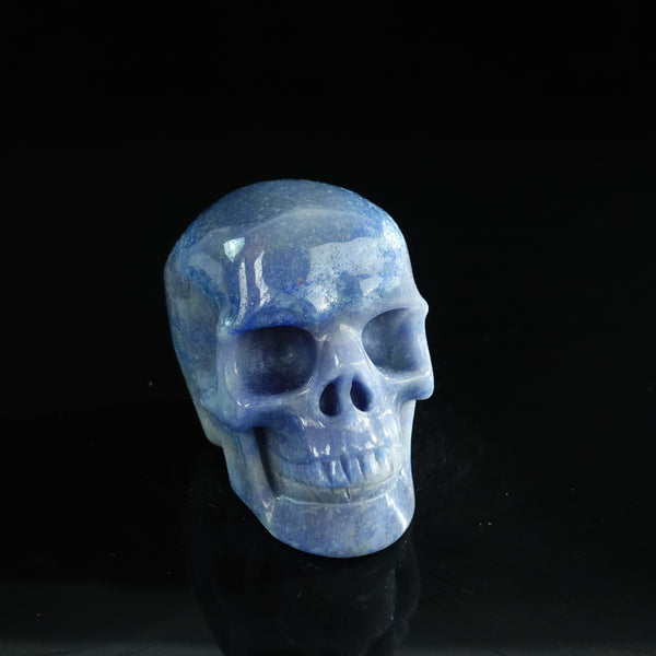 3.0" Blue Aventurine Crystal Skull Carving - Unique Piece #BA08 - alternate view