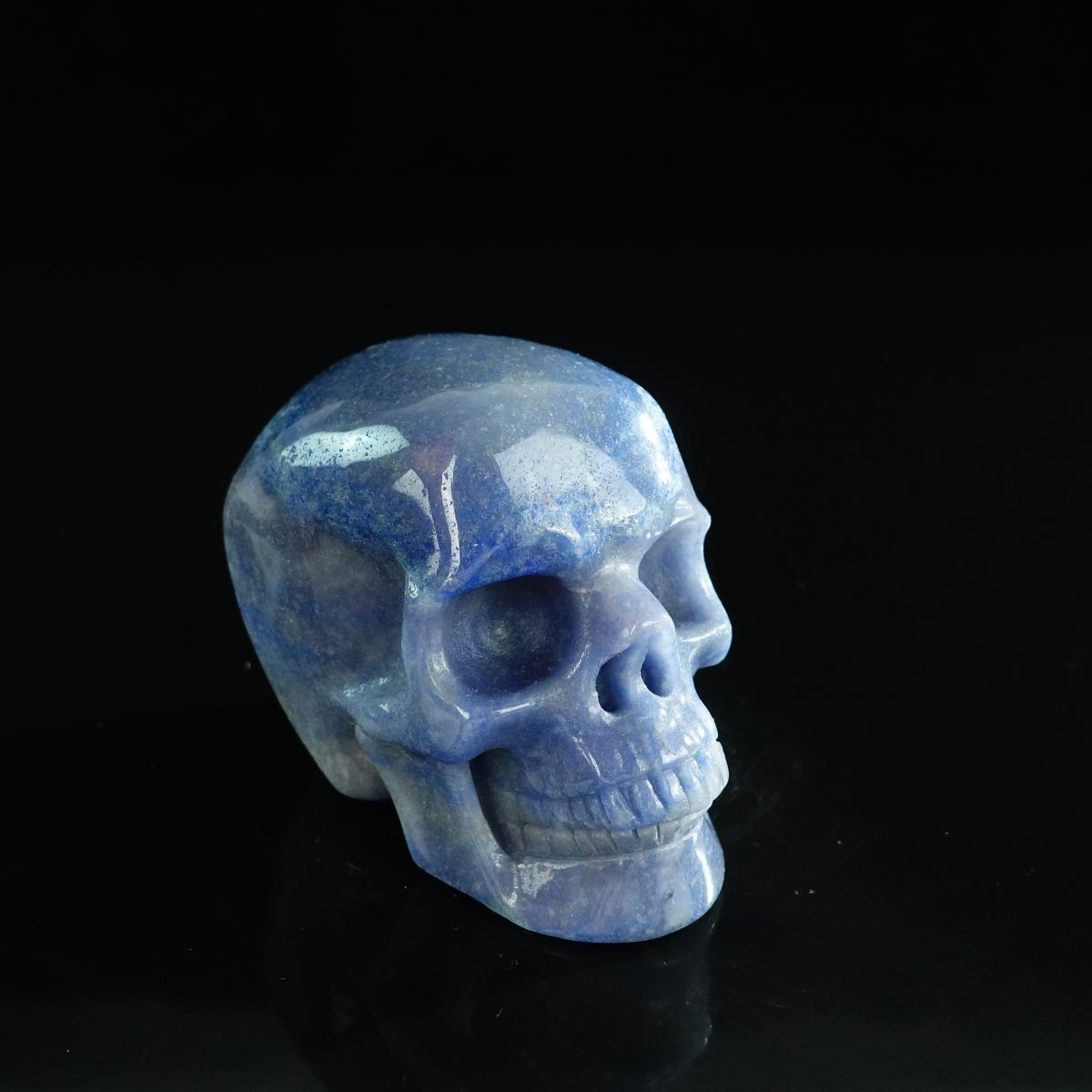 3.0" Blue Aventurine Crystal Skull Carving - Unique Piece #BA08
