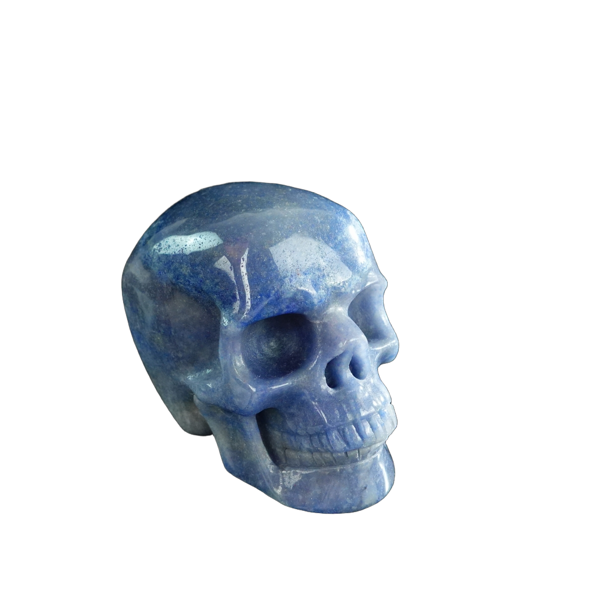 3.0" Blue Aventurine Crystal Skull Carving - Hand Carved Decor