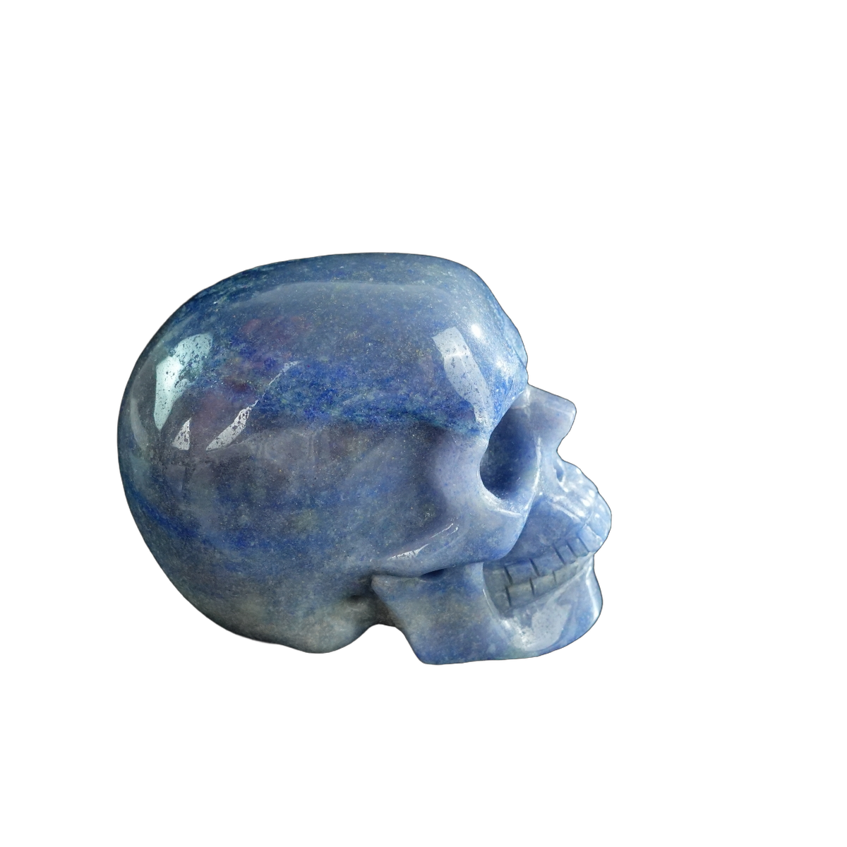 3.0" Blue Aventurine Crystal Skull Carving - Hand Carved Decor