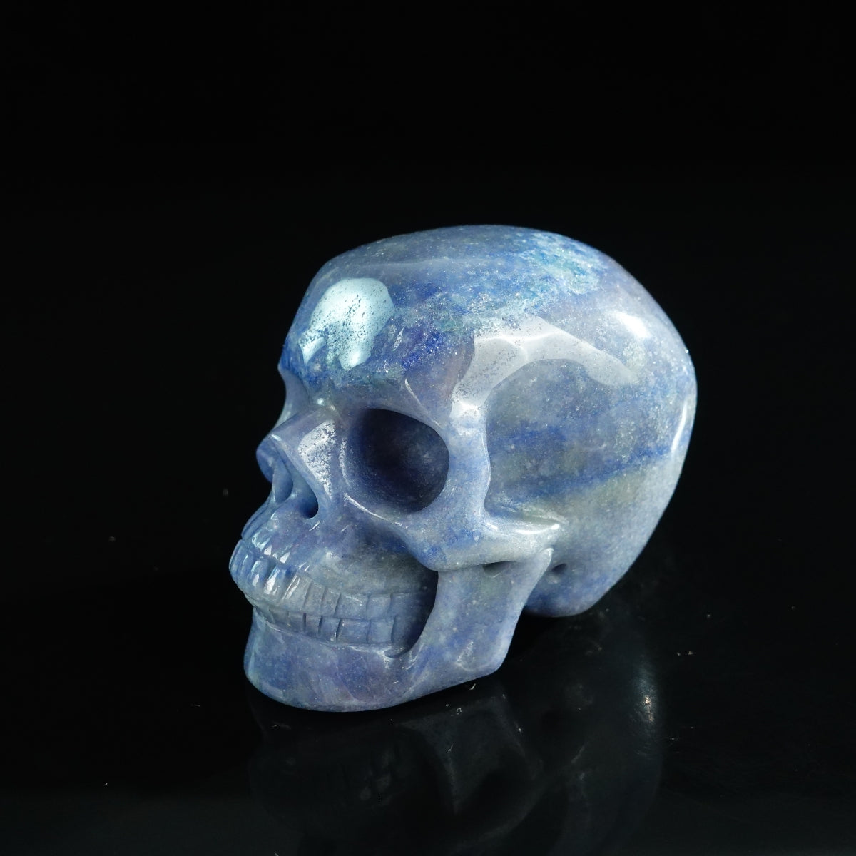 3.0" Blue Aventurine Crystal Skull Carving - Unique Piece #BA08