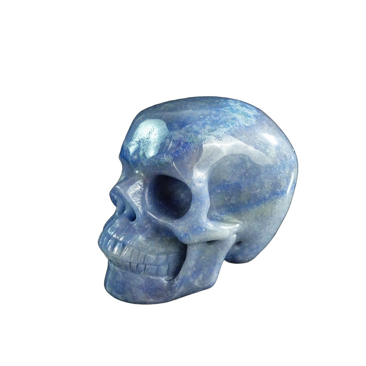 3.0" Blue Aventurine Crystal Skull Carving - Hand Carved Decor