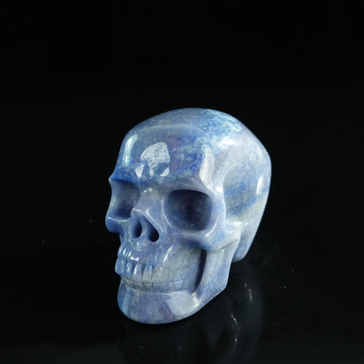 3.0" Blue Aventurine Crystal Skull Carving - Unique Piece #BA08