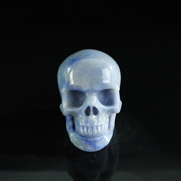 3.0" Blue Aventurine Crystal Skull Carving - Unique Piece #BA09