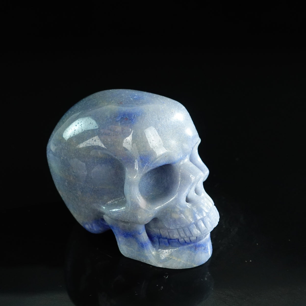 3.0" Blue Aventurine Crystal Skull Carving - Unique Piece #BA09