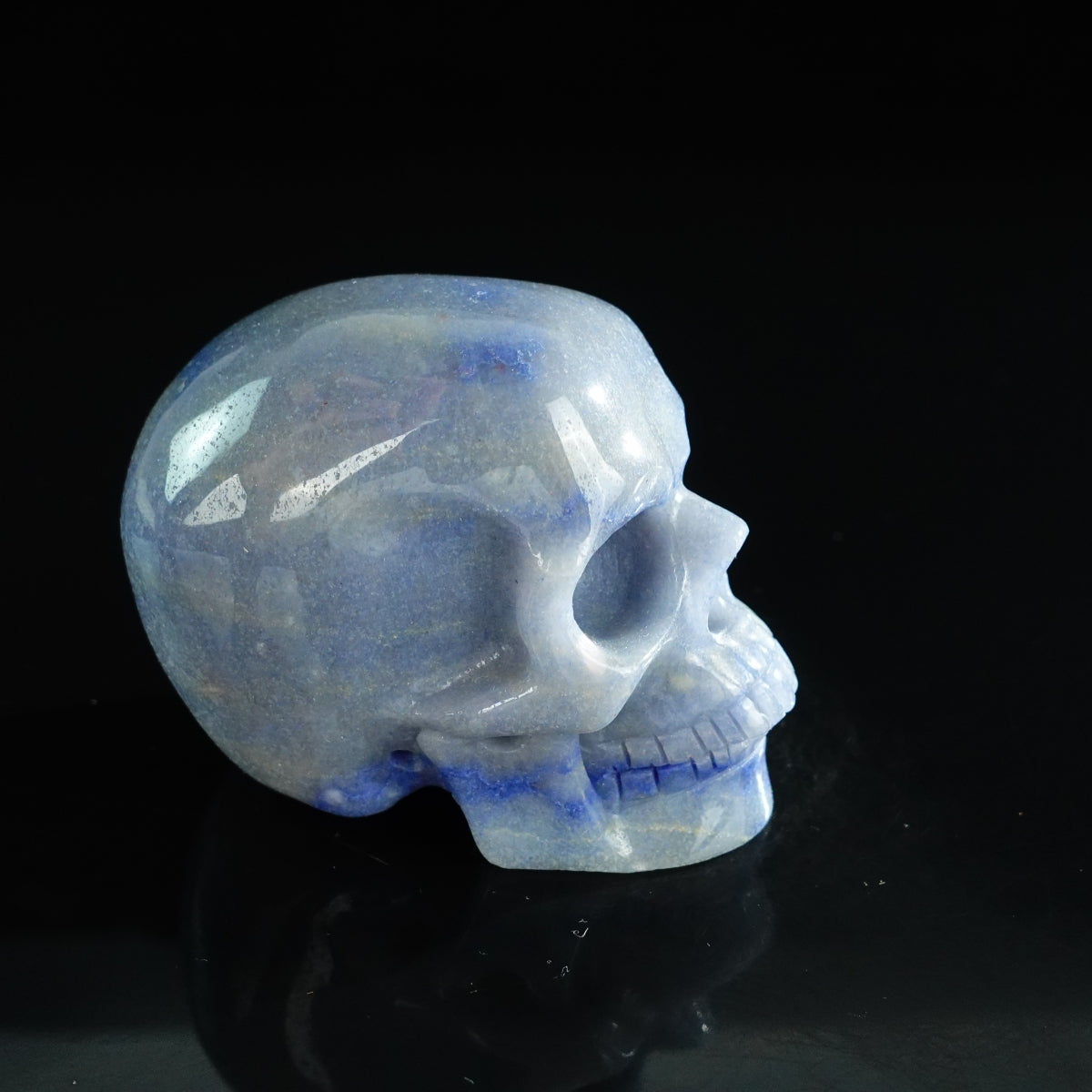 3.0" Blue Aventurine Crystal Skull Carving - Unique Piece #BA09