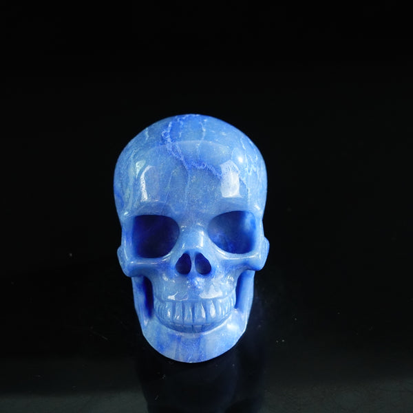 3.0" Blue Aventurine Crystal Skull Carving - Unique Piece #BA10