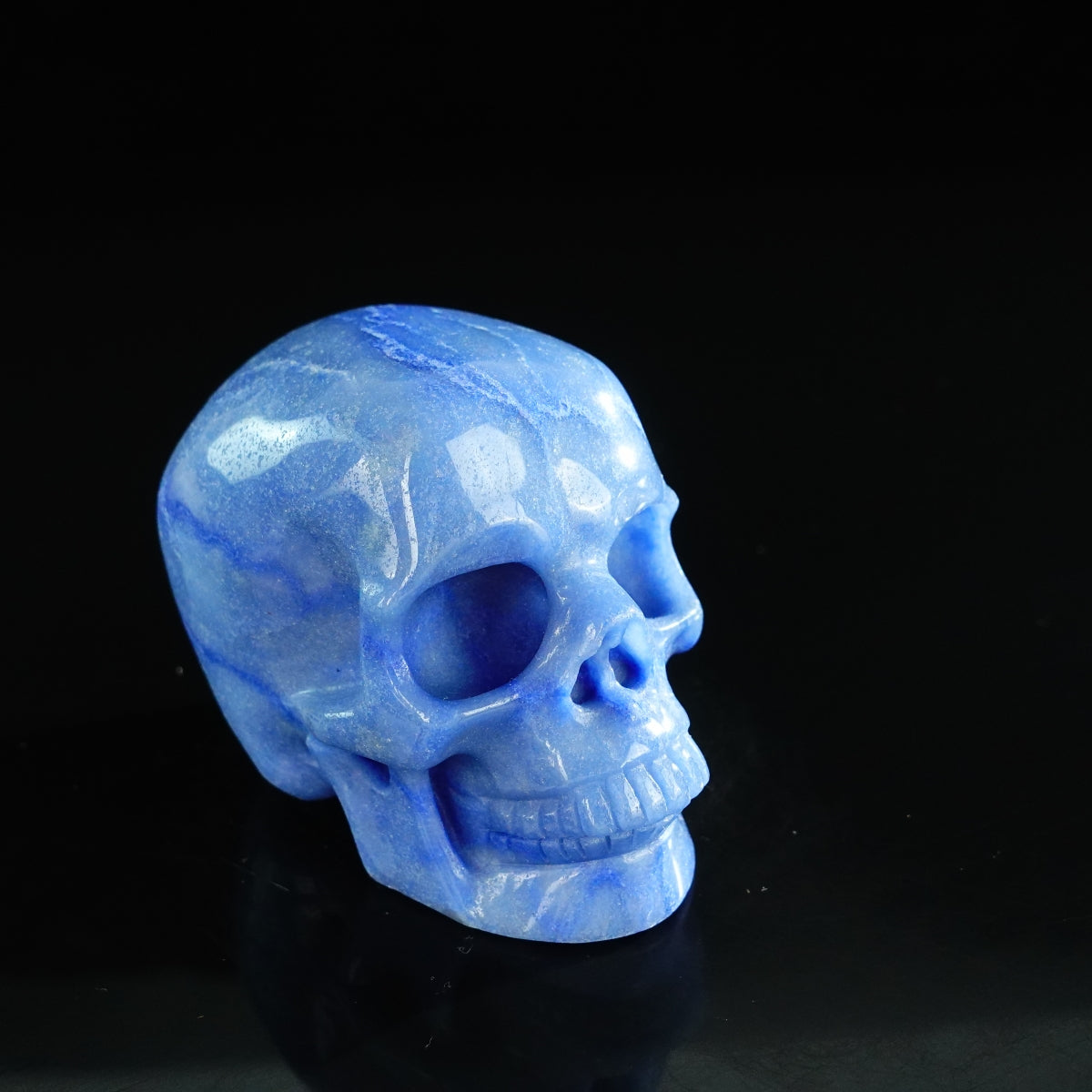 3.0" Blue Aventurine Crystal Skull Carving - Unique Piece #BA10