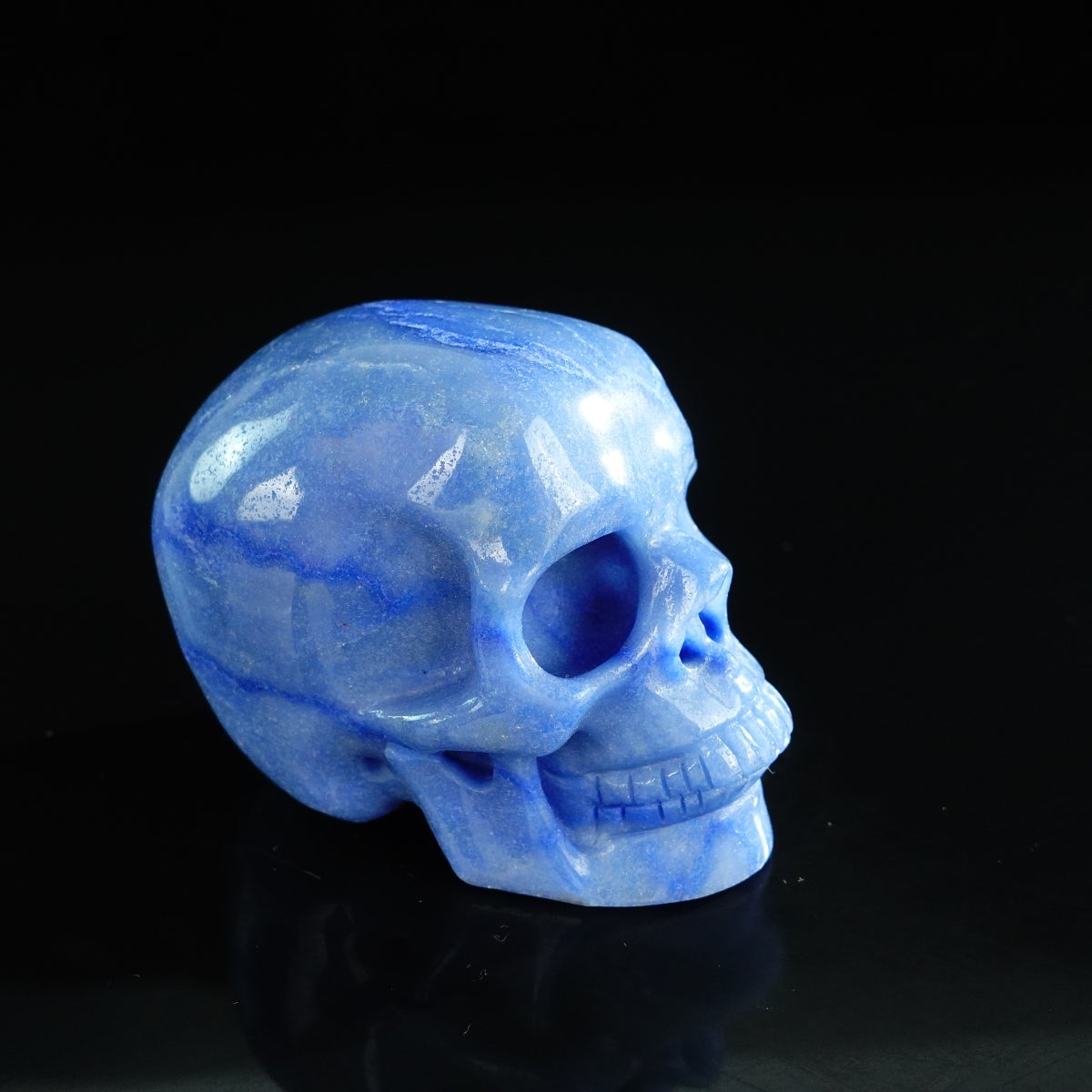 3.0" Blue Aventurine Crystal Skull Carving - Unique Piece #BA10