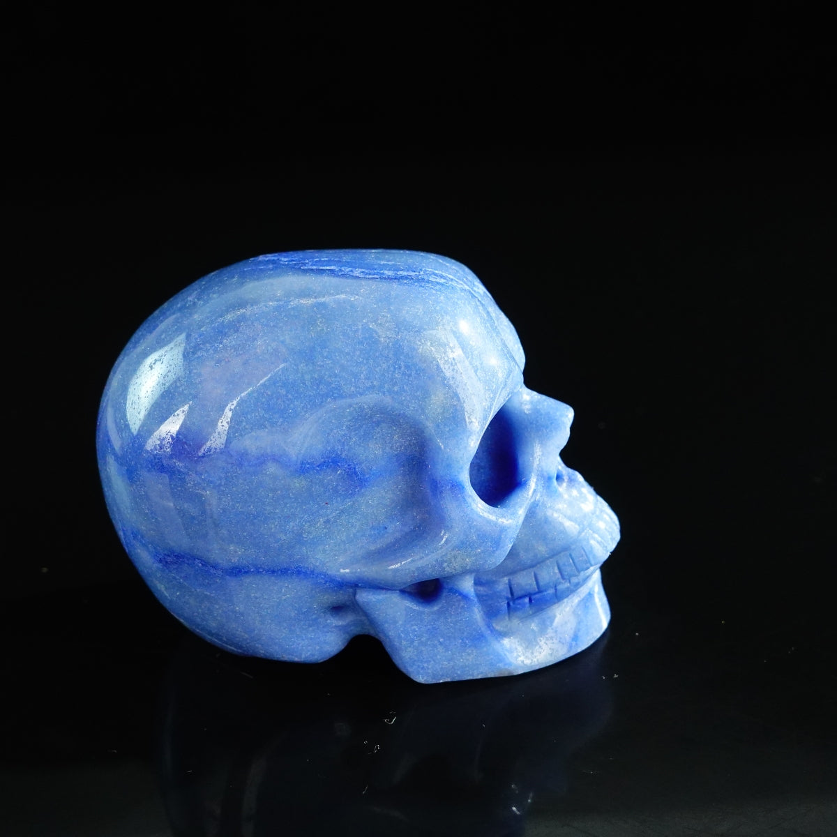 3.0" Blue Aventurine Crystal Skull Carving - Unique Piece #BA10