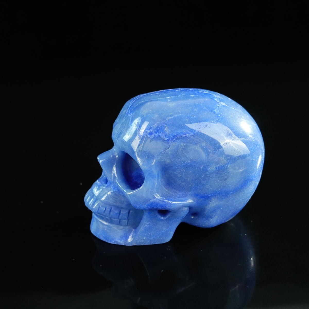 3.0" Blue Aventurine Crystal Skull Carving - Unique Piece #BA10
