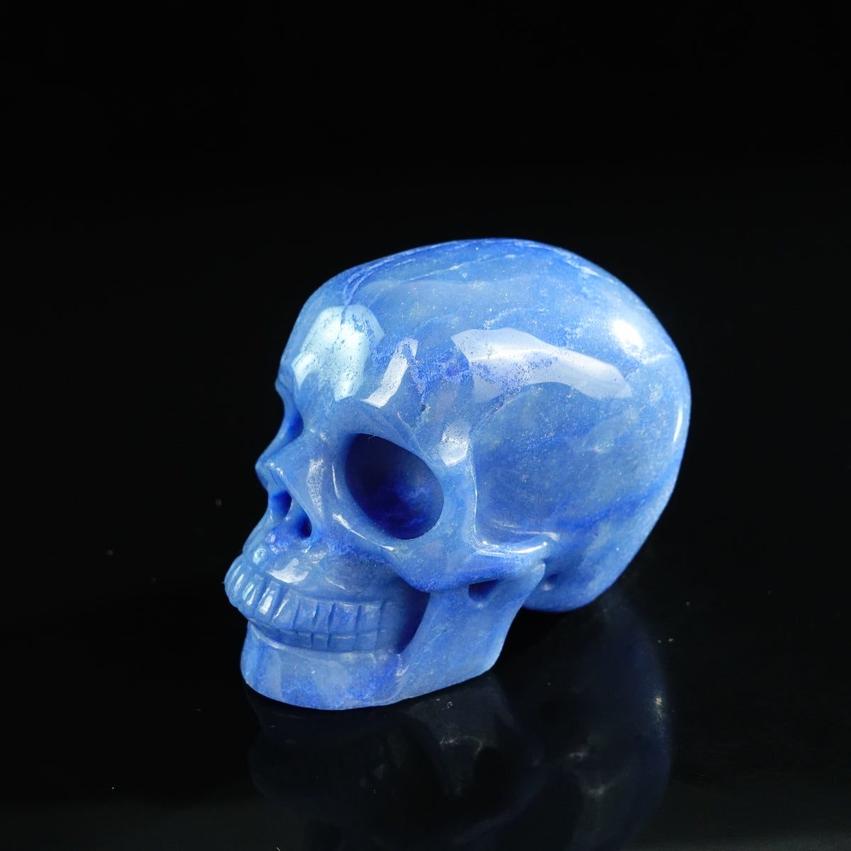 3.0" Blue Aventurine Crystal Skull Carving - Unique Piece #BA10