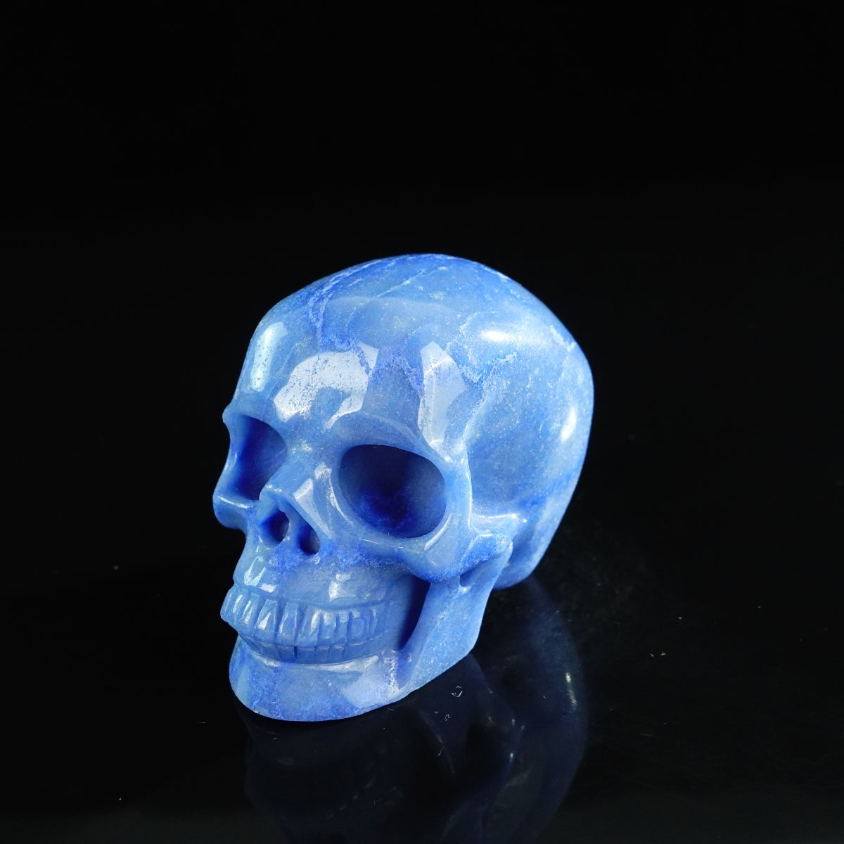 3.0" Blue Aventurine Crystal Skull Carving - Unique Piece #BA10