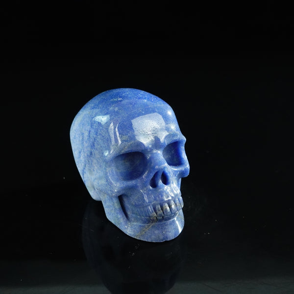 3.0" Blue Aventurine Crystal Skull Carving - Unique Piece #BA11 - alternate view