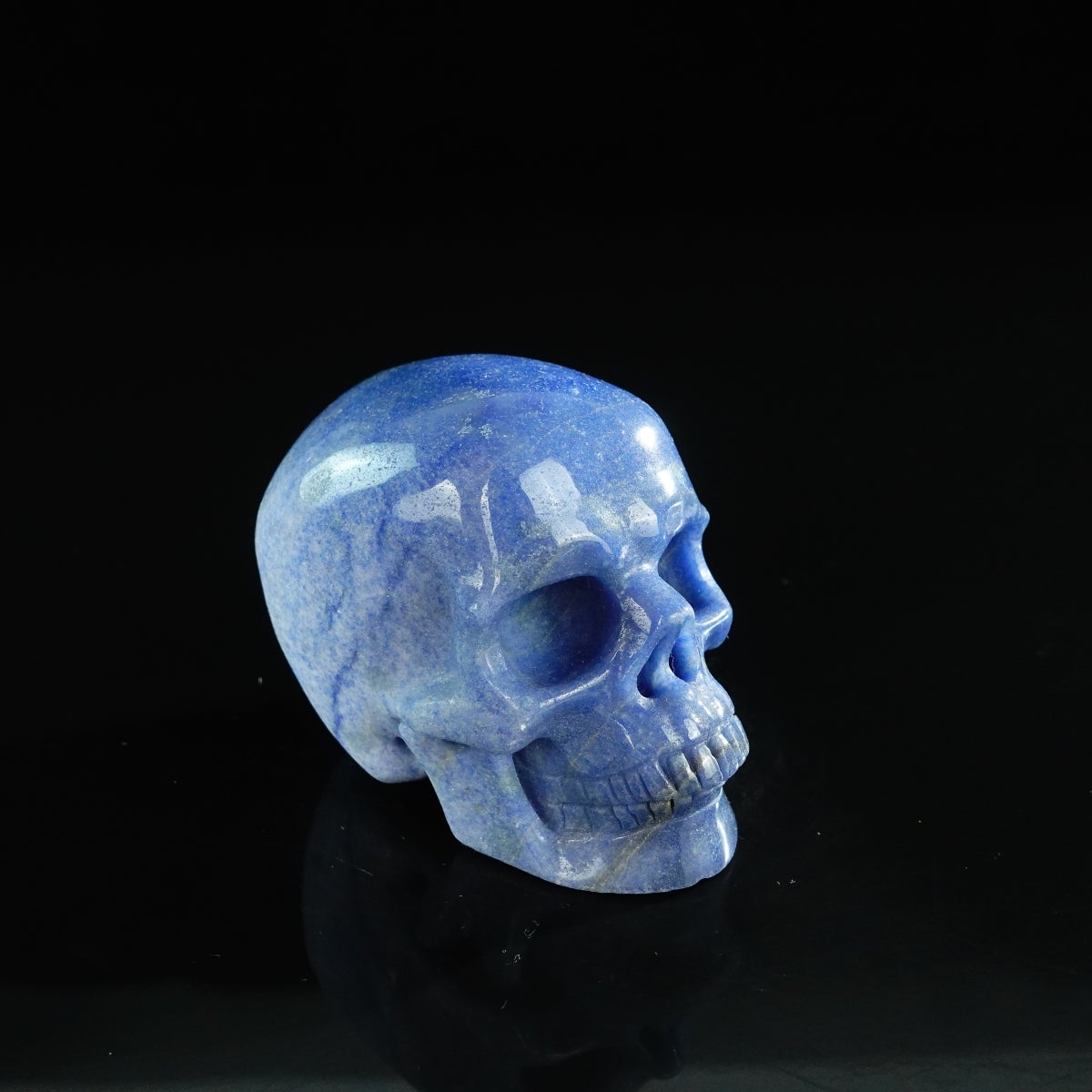 3.0" Blue Aventurine Crystal Skull Carving - Unique Piece #BA11