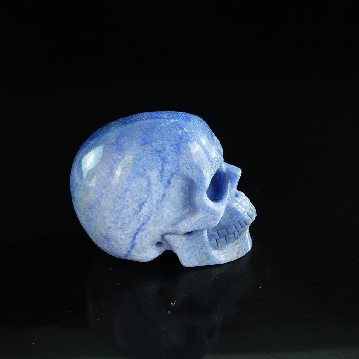 3.0" Blue Aventurine Crystal Skull Carving - Unique Piece #BA11