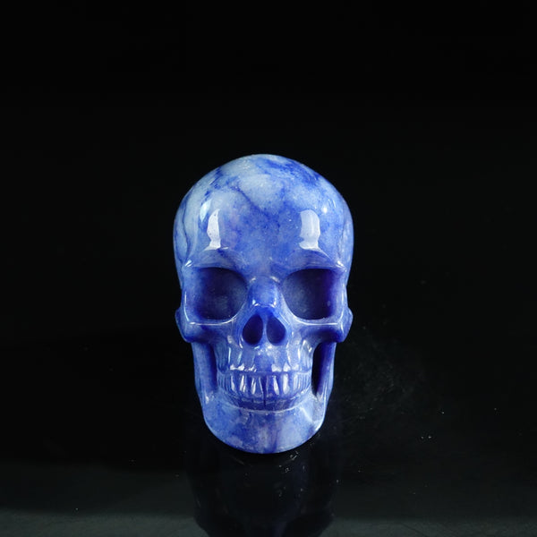 3.0" Blue Aventurine Crystal Skull Carving - Unique Piece #BA12