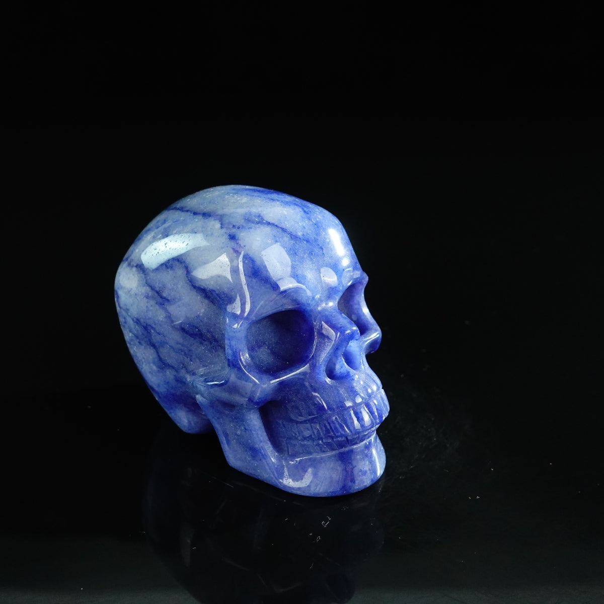 3.0" Blue Aventurine Crystal Skull Carving - Unique Piece #BA12