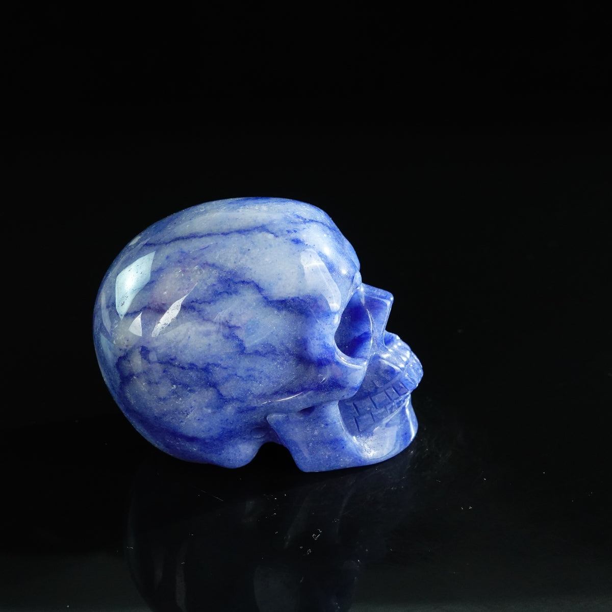 3.0" Blue Aventurine Crystal Skull Carving - Unique Piece #BA12