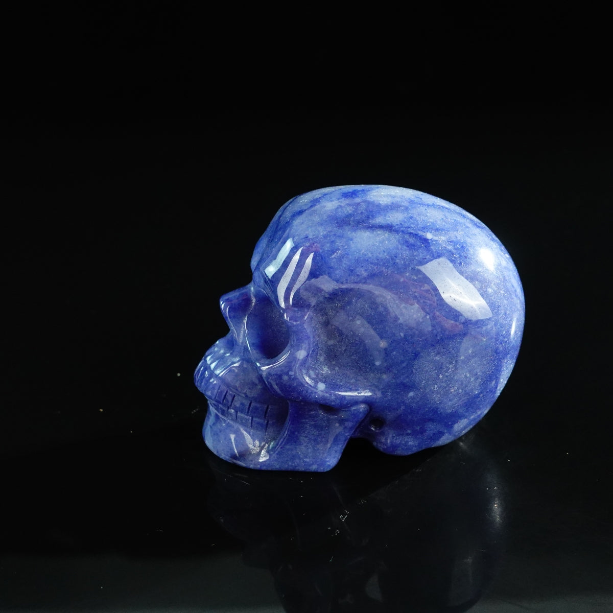 3.0" Blue Aventurine Crystal Skull Carving - Unique Piece #BA12