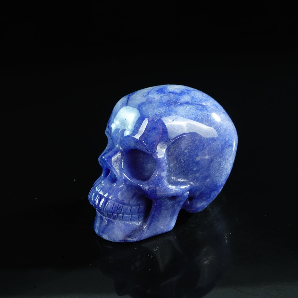 3.0" Blue Aventurine Crystal Skull Carving - Unique Piece #BA12