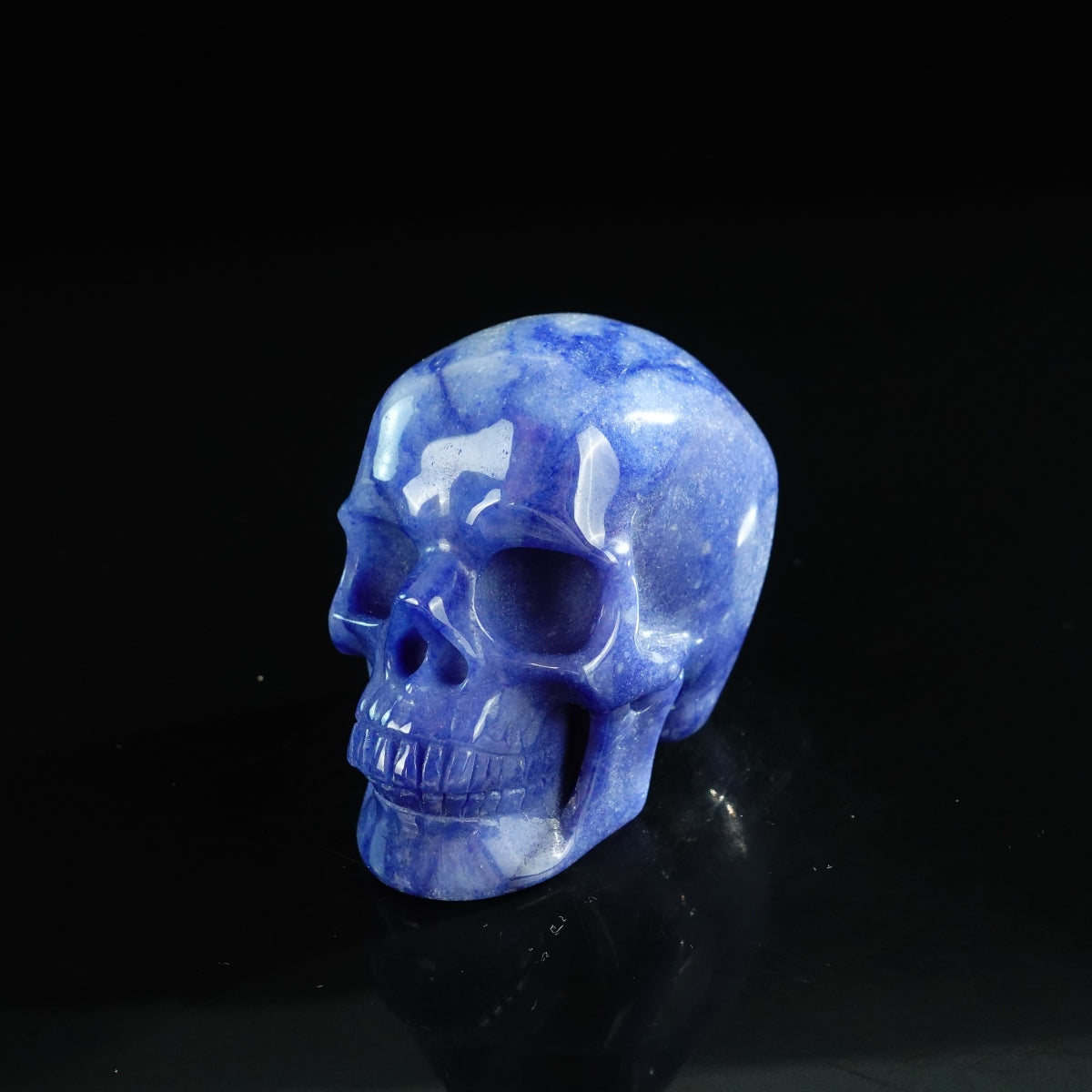 3.0" Blue Aventurine Crystal Skull Carving - Unique Piece #BA12