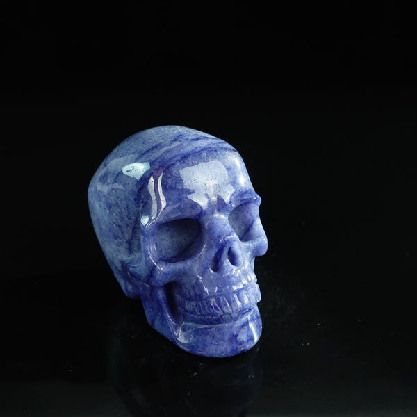 3.0" Blue Aventurine Crystal Skull Carving - Unique Piece #BA13 - alternate view