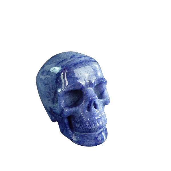 3.0" Blue Aventurine Crystal Skull Carving - Unique Piece #BA13 - alternate view