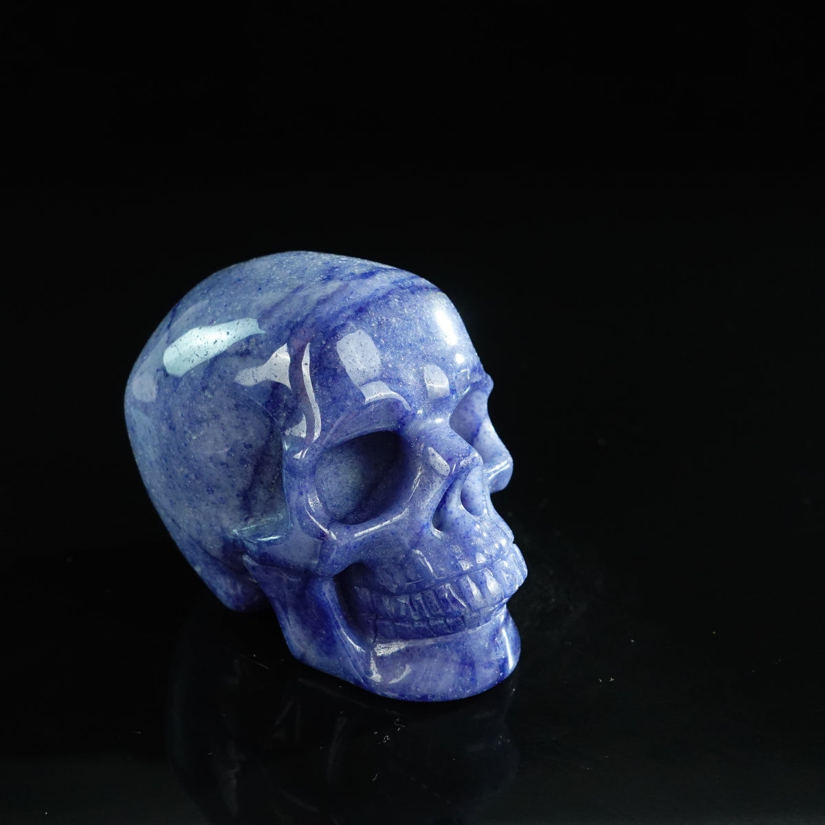 3.0" Blue Aventurine Crystal Skull Carving - Unique Piece #BA13