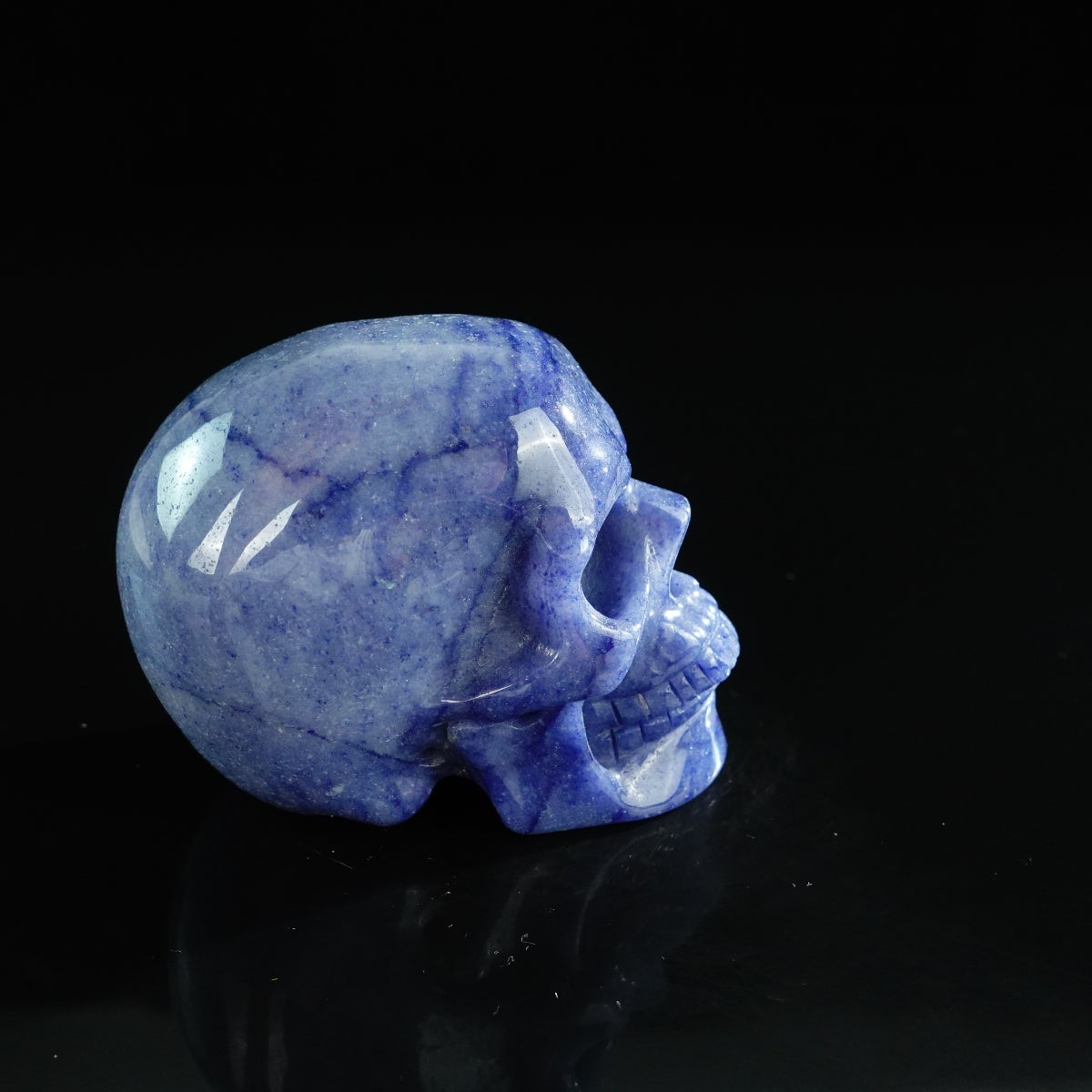 3.0" Blue Aventurine Crystal Skull Carving - Unique Piece #BA13