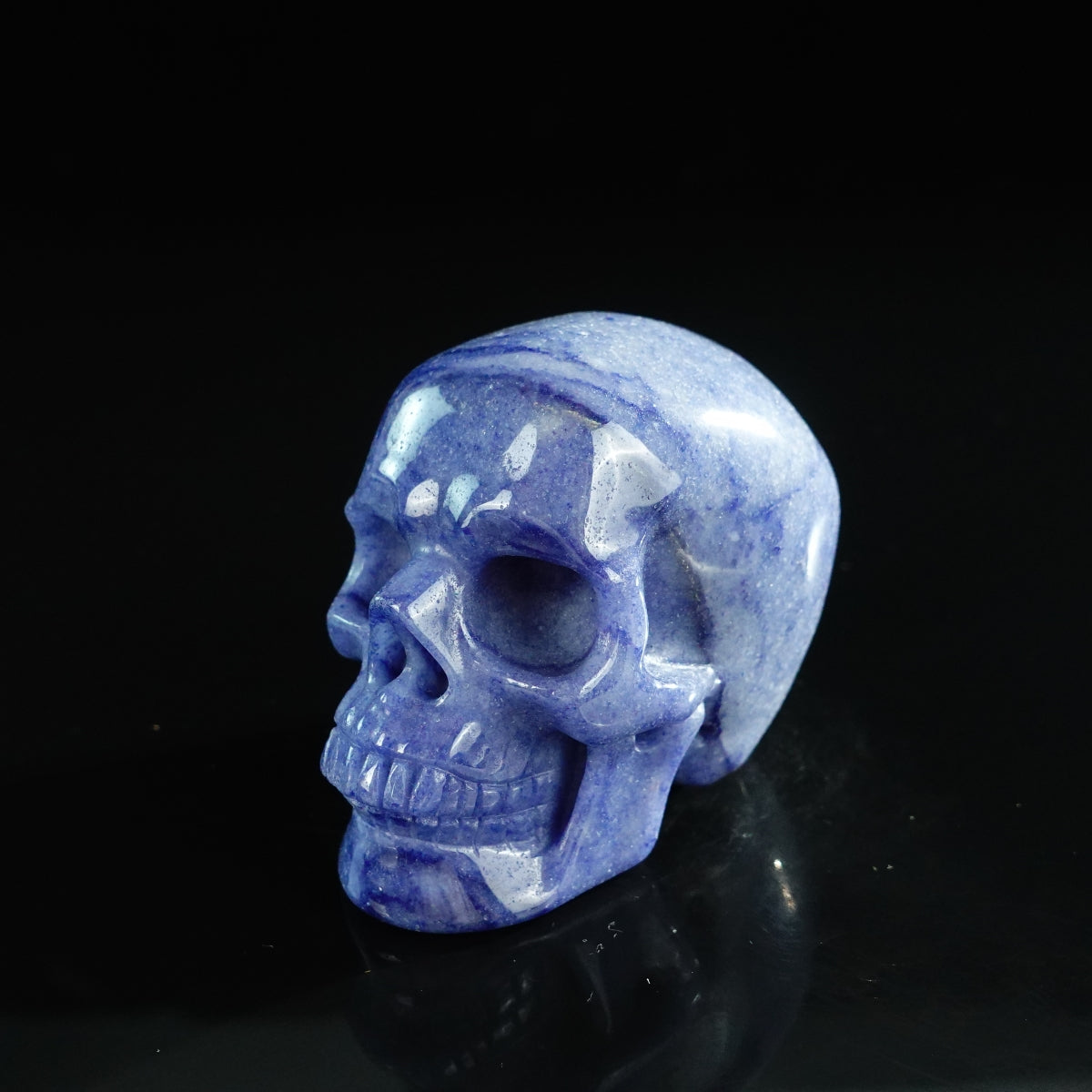 3.0" Blue Aventurine Crystal Skull Carving - Unique Piece #BA13