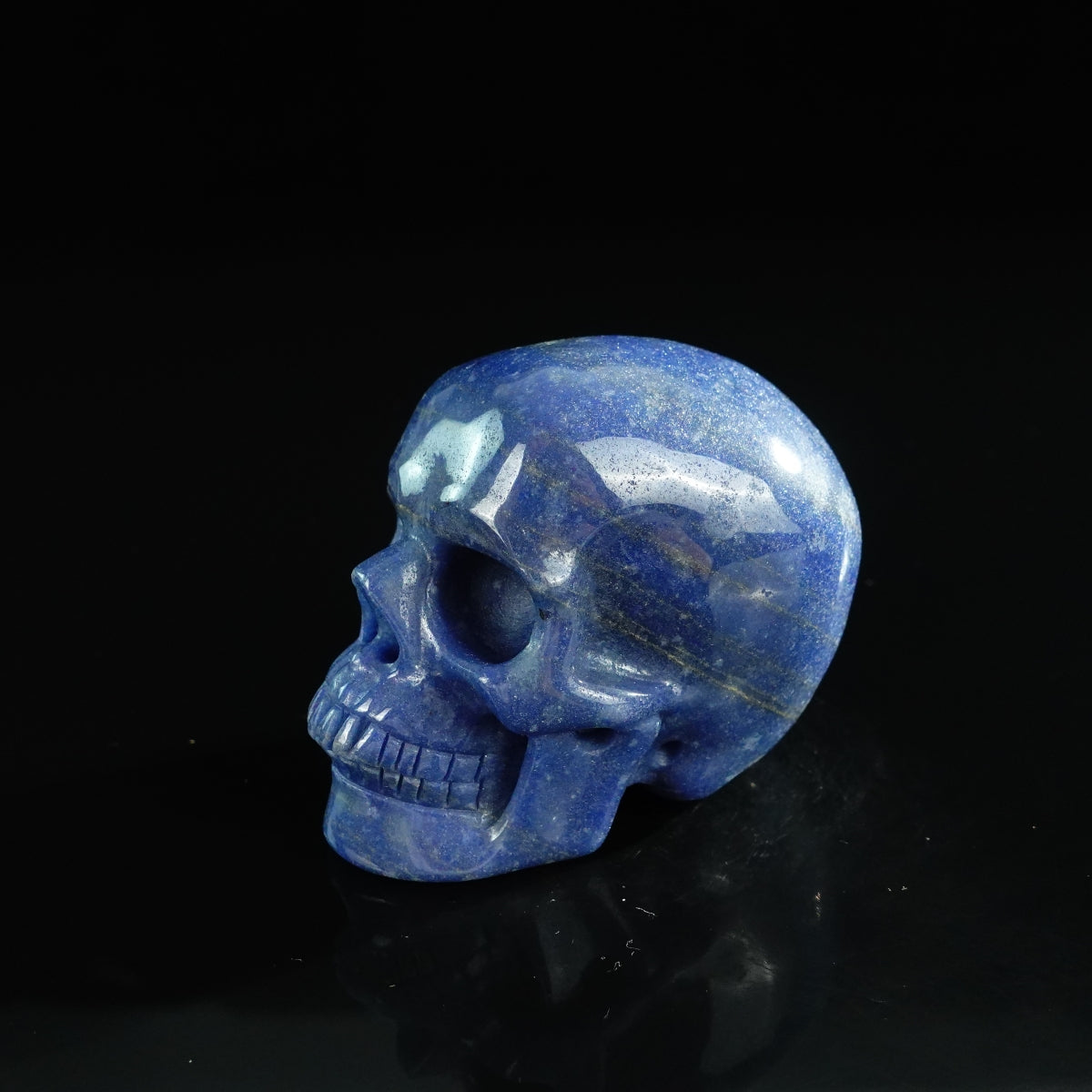 3.0" Blue Aventurine Crystal Skull Carving - Unique Piece #BA14