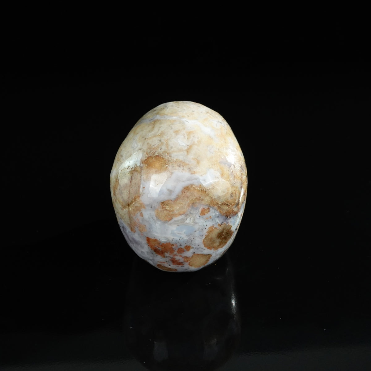 3.0" Blue Flower Agate Crystal Skull Carving - Unique Piece #BF01