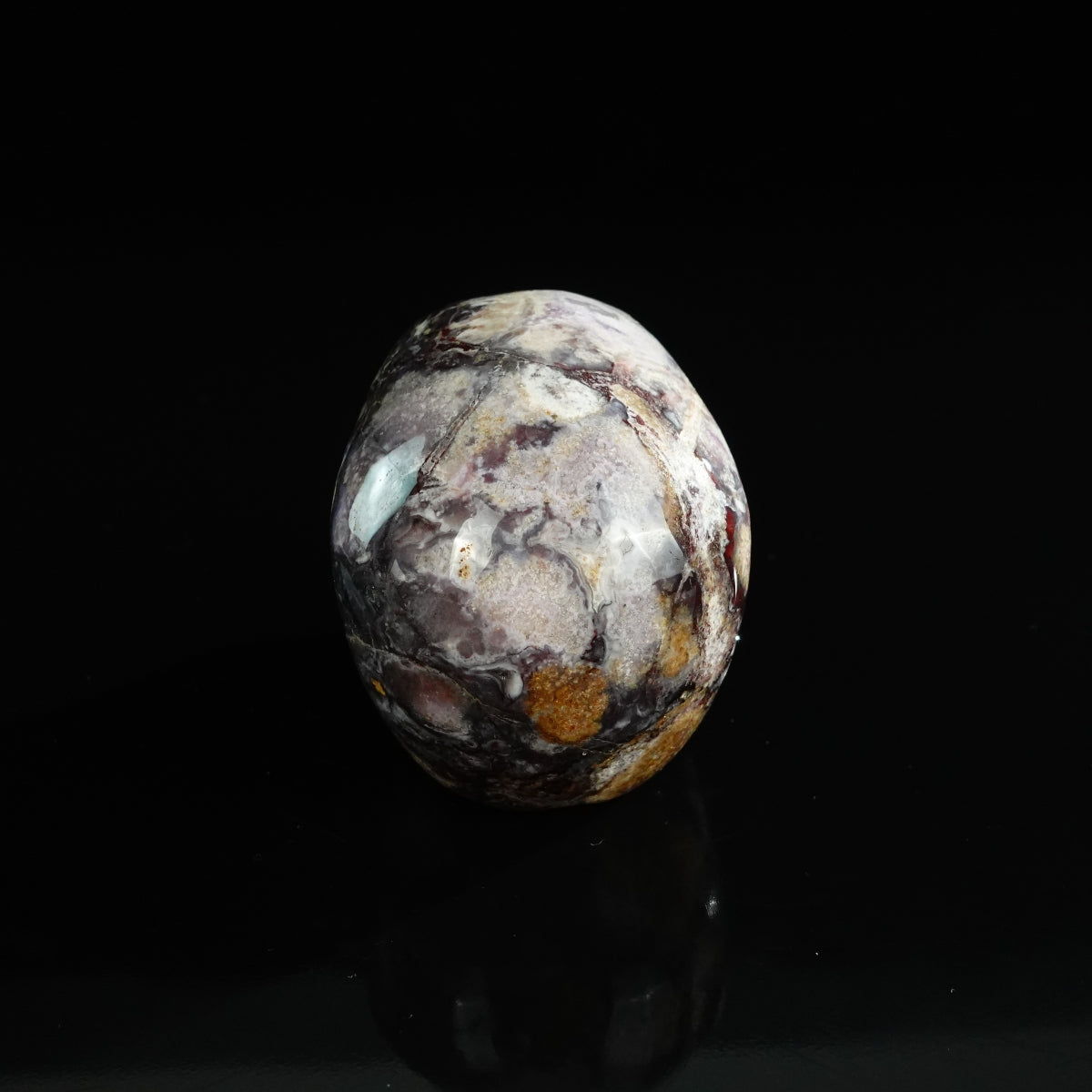 3.0" Blue Flower Agate Crystal Skull Carving - Unique Piece #BF02