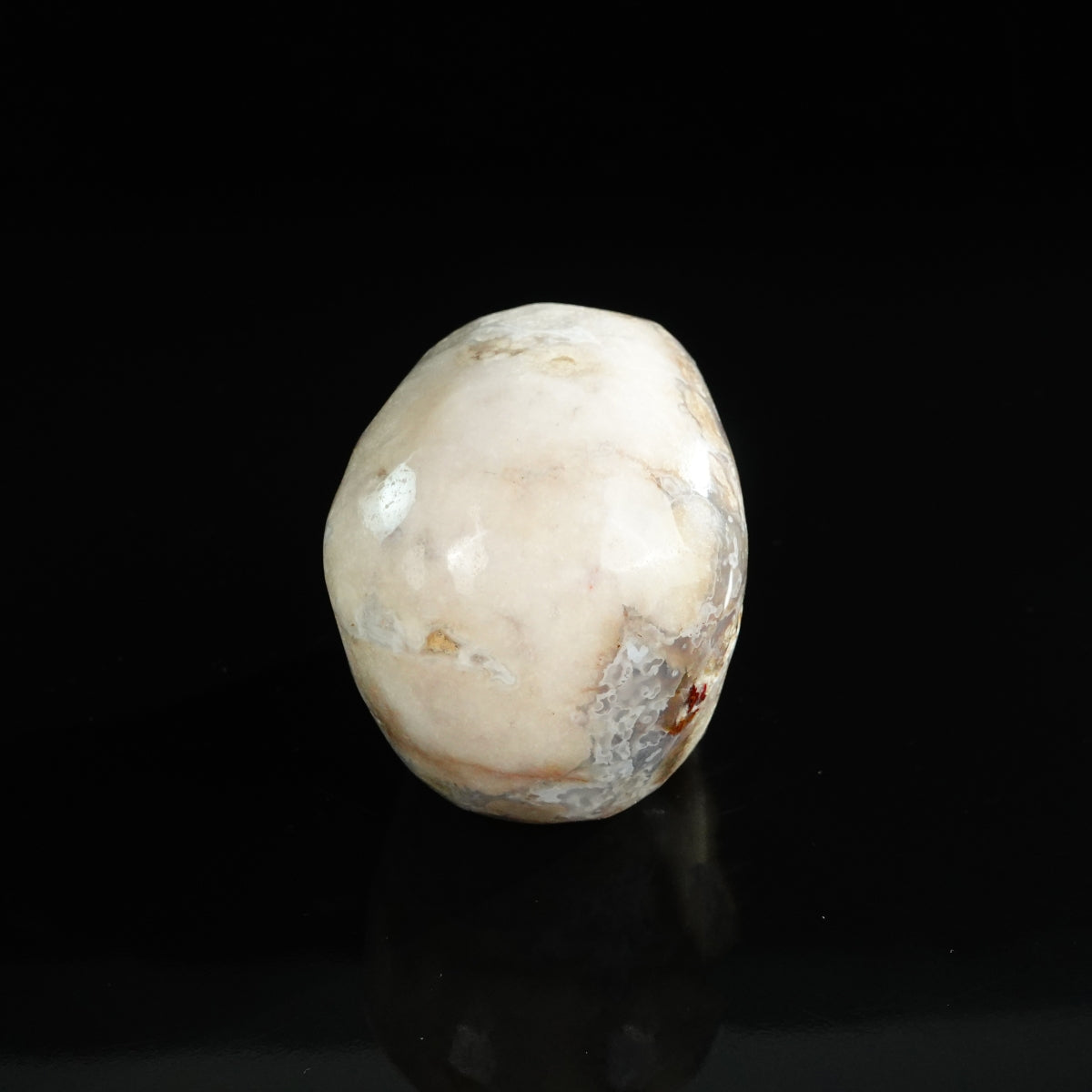 3.0" Blue Flower Agate Crystal Skull Carving - Unique Piece #BF03