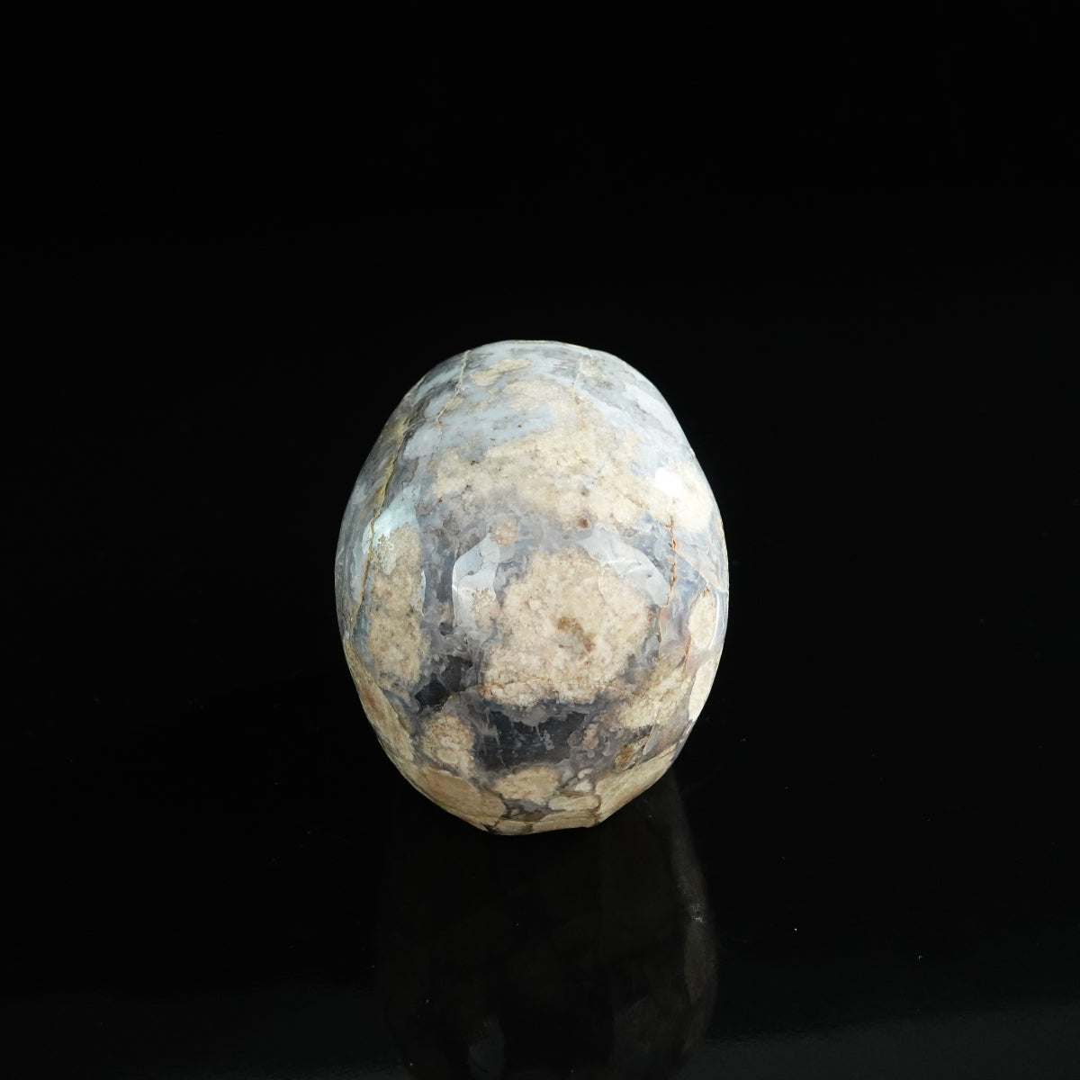 3.0" Blue Flower Agate Crystal Skull Carving - Unique Piece #BF04
